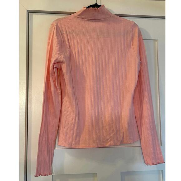 J. Crew Pointelle knit turtleneck pink size large - Picture 2 of 4